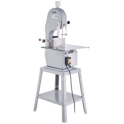 VEVOR Commercial Electric Meat Bandsaw, 1500W Stainless Steel Vertical Bone Sawing Machine, Workbeach 19.3" x 15", 0.16-7.9 Inch Cutting Thickness, Frozen Meat Cutter with 6 Blades for Rib Pork Beef