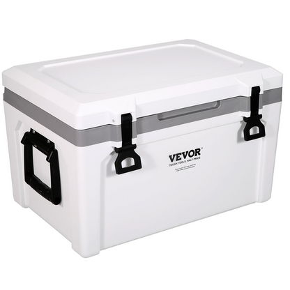 VEVOR Insulated Portable Cooler, 52 qt, Holds 50 Cans, Ice Retention Hard Cooler with Heavy Duty Handle, Ice Chest Lunch Box for Camping, Beach, Picnic, Travel, Outdoor, Keeps Cool for up to 6 Days