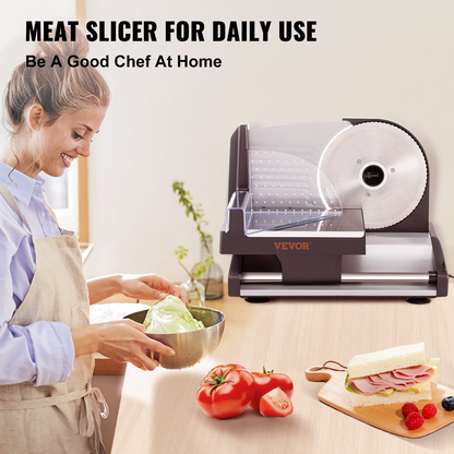 VEVOR 7.5" Meat Slicer 200W Electric Deli Slicer for Meat Veggie Bread