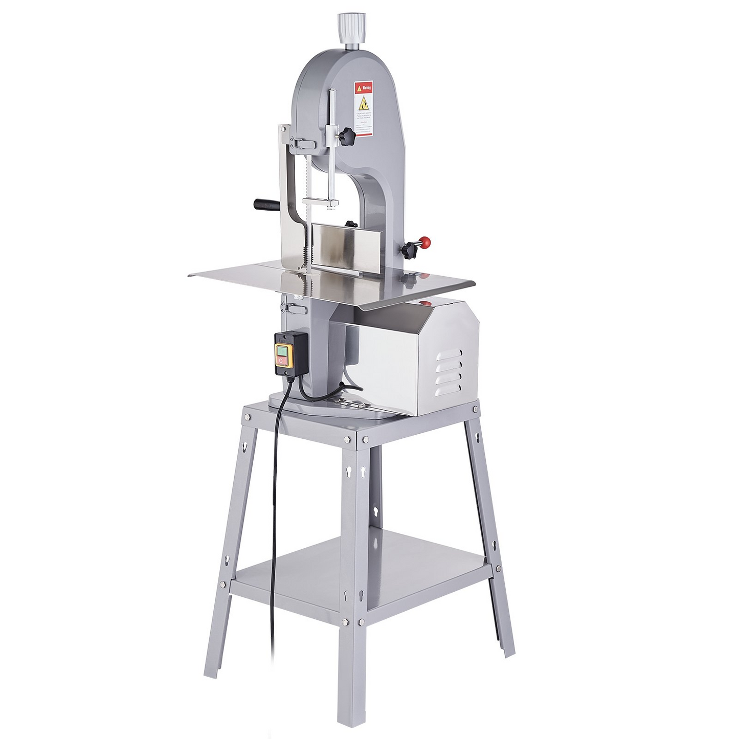 VEVOR Commercial Electric Meat Bandsaw, 1500W Stainless Steel Vertical Bone Sawing Machine, Workbeach 19.3" x 15", 0.16-7.9 Inch Cutting Thickness, Frozen Meat Cutter with 6 Blades for Rib Pork Beef