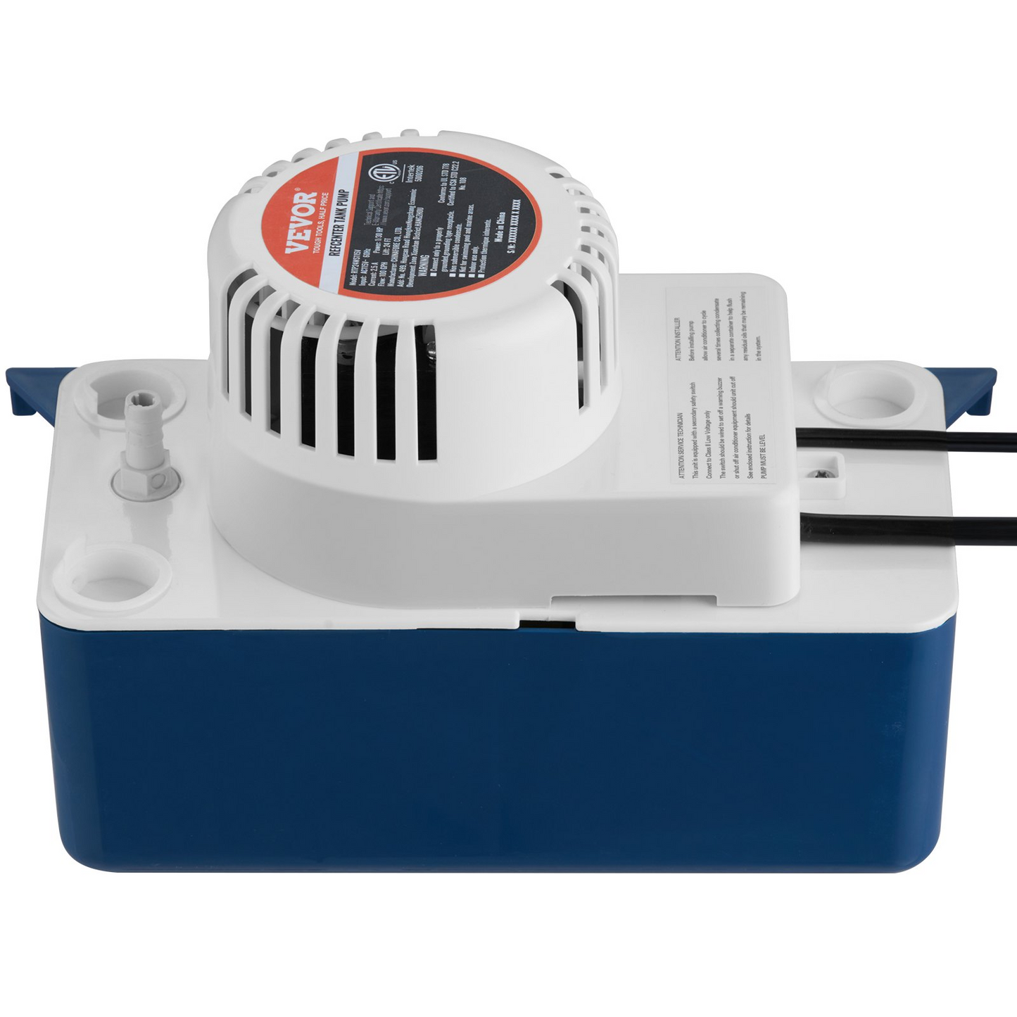 VEVOR Condensate Removal Pump, 1/30 HP, 100 GPH, 24 ft Lift, 115V Automatic AC Condensation Pump with Safety Switch & 20' Tubing for Air Conditioner, Dehumidifier, HVAC, Furnace, Ice Maker Water Drain