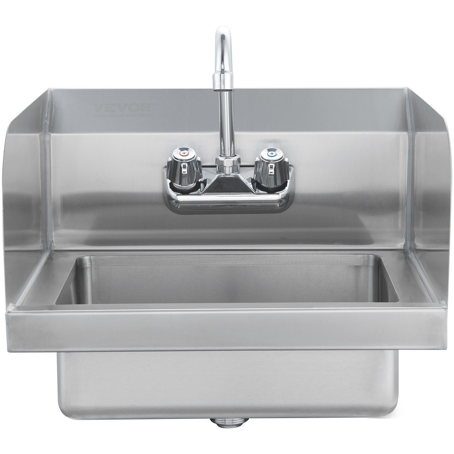 VEVOR Commercial Hand Sink with Faucet and Side Splash, NSF Stainless Steel Sink for Washing, Small Hand Washing Sink, Wall Mount Hand Basin for Restaurant, Kitchen, Bar, Garage and Home, 17x12.8 inch