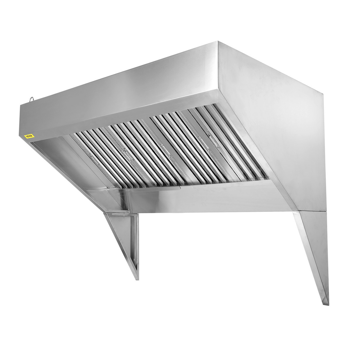 VEVOR Commercial Exhaust Hood, 8FT Food Truck Hood Exhaust, 201 Stainless Steel Concession Trailer Hood with 4 Detachable U-shaped Grid Oil Filter Mesh, Rust Resistant Vent Hood for Kitchen Restaurant