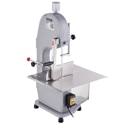 VEVOR Commercial Electric Meat Bandsaw, 1500W Stainless Steel Countertop Bone Sawing Machine, Workbeach 19.3" x 15", 0.16-7.9 Inch Cutting Thickness, Frozen Meat Cutter with 6 Blades for Rib Pork Beef