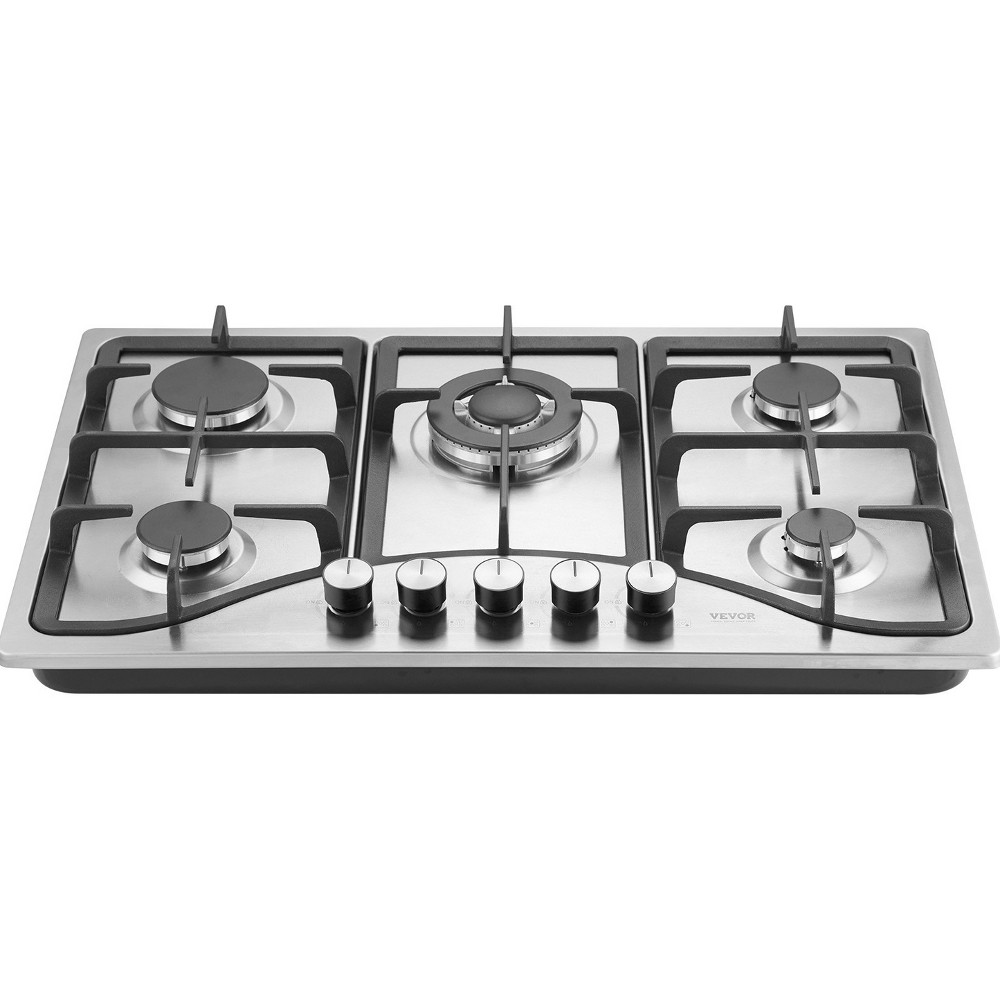 VEVOR Gas Cooktop 30 inch, Max 12250BTU 5 Burners Built-in Stainless Steel Gas Stove Top, LPG/NG Convertible Dual Fuel Natural Gas Hob with Thermocouple Protection