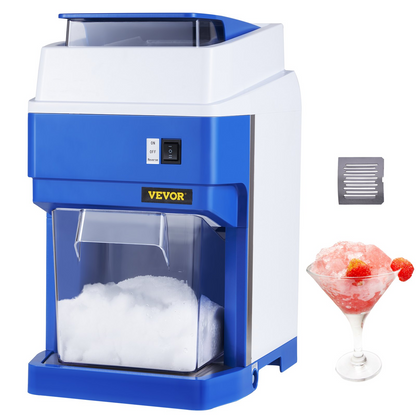 VEVOR Commercial Ice Shaver Crusher, 265lbs Per Hour Electric Snow Cone Maker with 4.4lbs Ice Box, 300W Tabletop Shaved Ice Machine for Parties Events Snack Bar, Home and Commercial Use