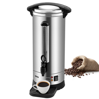 VEVOR Commercial Coffee Urn 110 Cup Stainless Steel Coffee Dispenser Fast Brew