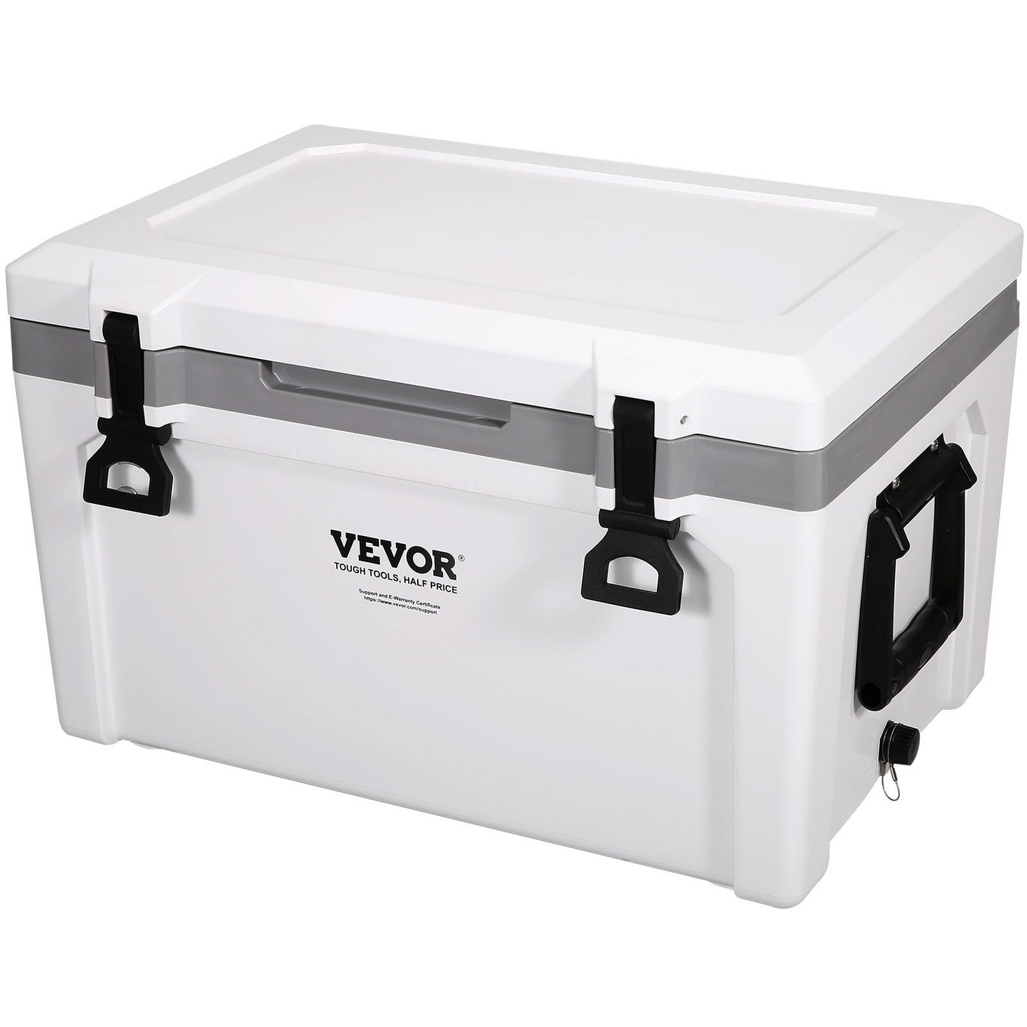 VEVOR Insulated Portable Cooler, 52 qt, Holds 50 Cans, Ice Retention Hard Cooler with Heavy Duty Handle, Ice Chest Lunch Box for Camping, Beach, Picnic, Travel, Outdoor, Keeps Cool for up to 6 Days