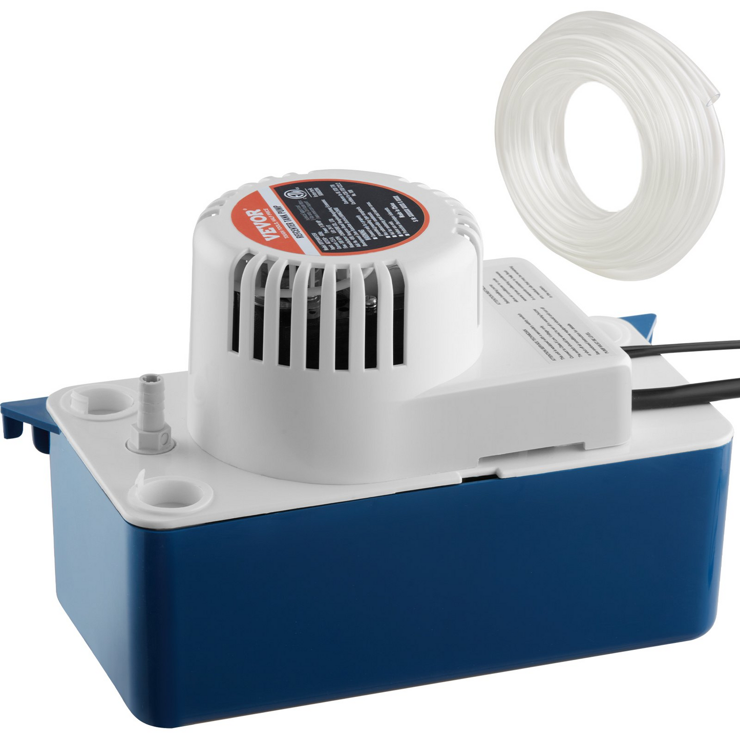 VEVOR Condensate Removal Pump, 1/30 HP, 100 GPH, 24 ft Lift, 115V Automatic AC Condensation Pump with Safety Switch & 20' Tubing for Air Conditioner, Dehumidifier, HVAC, Furnace, Ice Maker Water Drain