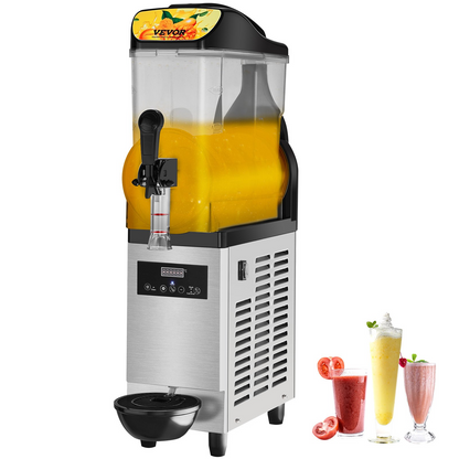 VEVOR Commercial Slushy Machine, 12L/3.2Gal Single Bowl, 50 Cups Margarita Machine, 500W Stainless Steel Margarita Smoothie Frozen Drink Maker, Slushie Machine for Party Cafe Restaurants Bars Home Use