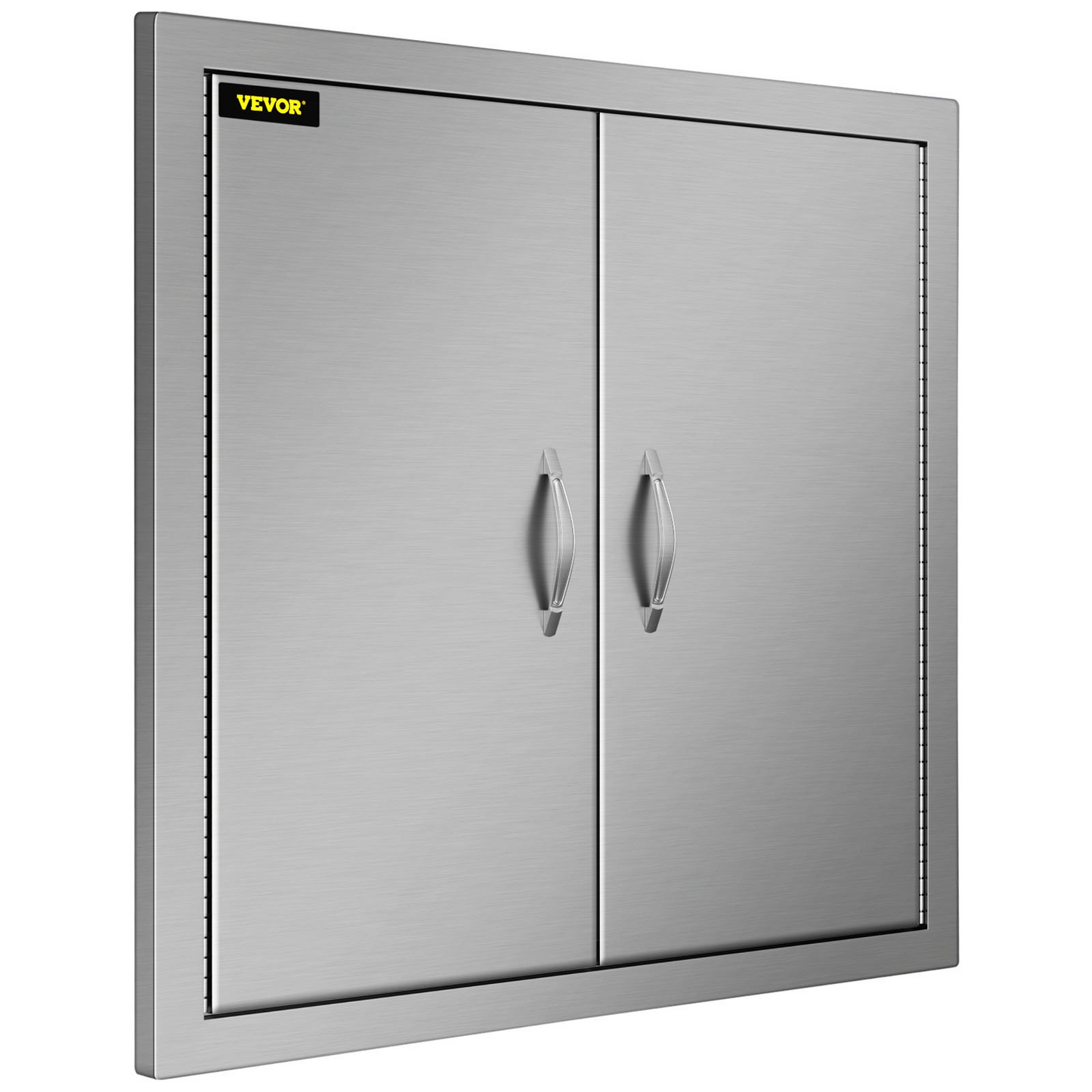 VEVOR Outdoor Kitchen Access 26"x 24" Wall Construction Stainless Steel Flush Mount for BBQ Island, 26inch x 24inch, Double Door