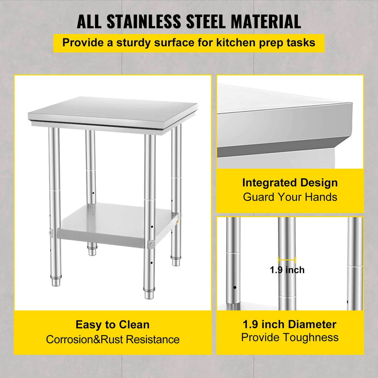 Stainless Steel Commercial Kitchen Work Food Prep Table 24"x 24"