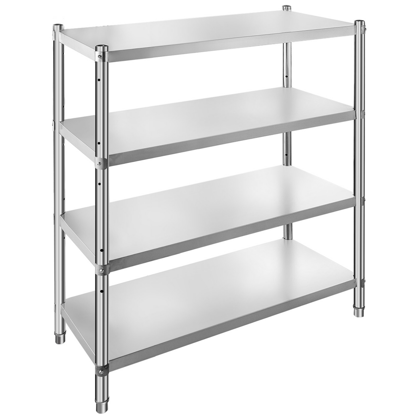 VEVOR Stainless Steel Shelving 48x24x59 Inch 4 Tier Adjustable Shelf Storage Unit Stainless Steel Heavy Duty Shelving for Kitchen Commercial Office Garage Storage 330lb Per Shelf