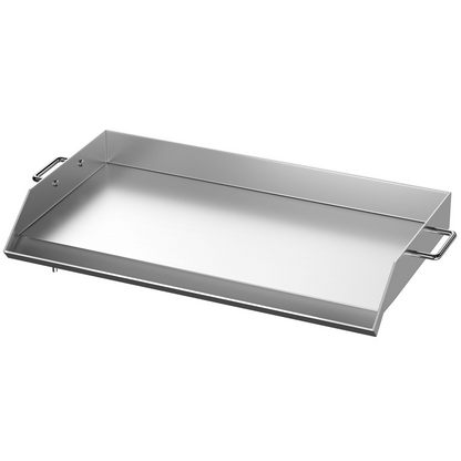 VEVOR Stainless Steel Griddle,36" x 22" Universal Flat Top Rectangular Plate, BBQ Charcoal/Gas Non-Stick Grill with 2 Handles and Grease Groove with Hole?Grills for Camping, Tailgating and Parties