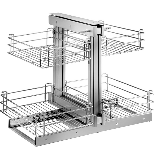 VEVOR Pull Out Blind Corner Cabinet, 15.7 Inch Opening Chrome Soft Close Blind Corner with Four Shelf, Slide Out Kitchen Cabinet Organizer for Minimum Cabinet Size 31.5''Wx21.6''Dx25.6''H