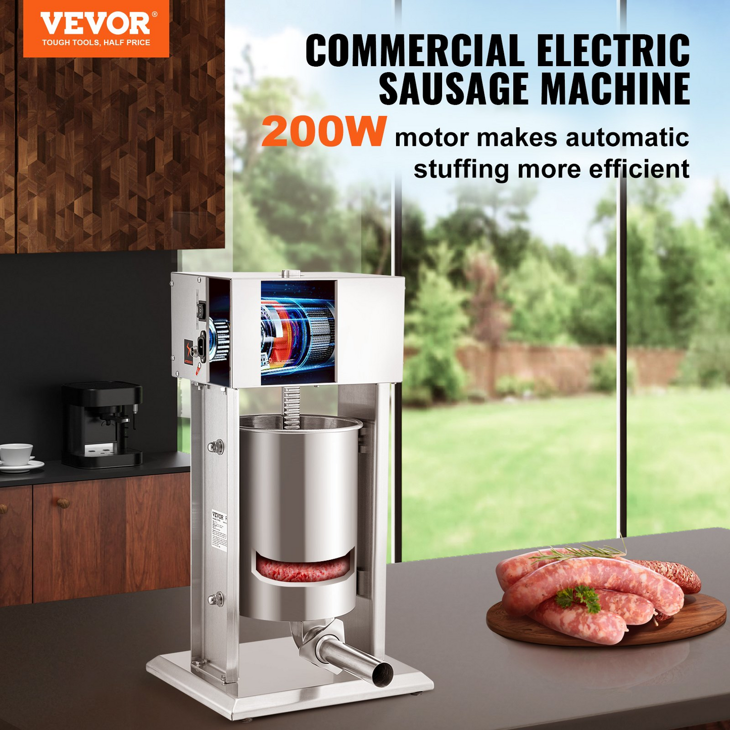 VEVOR Electric Sausage Stuffer 10L Variable Speed Sausage Maker Stainless Steel