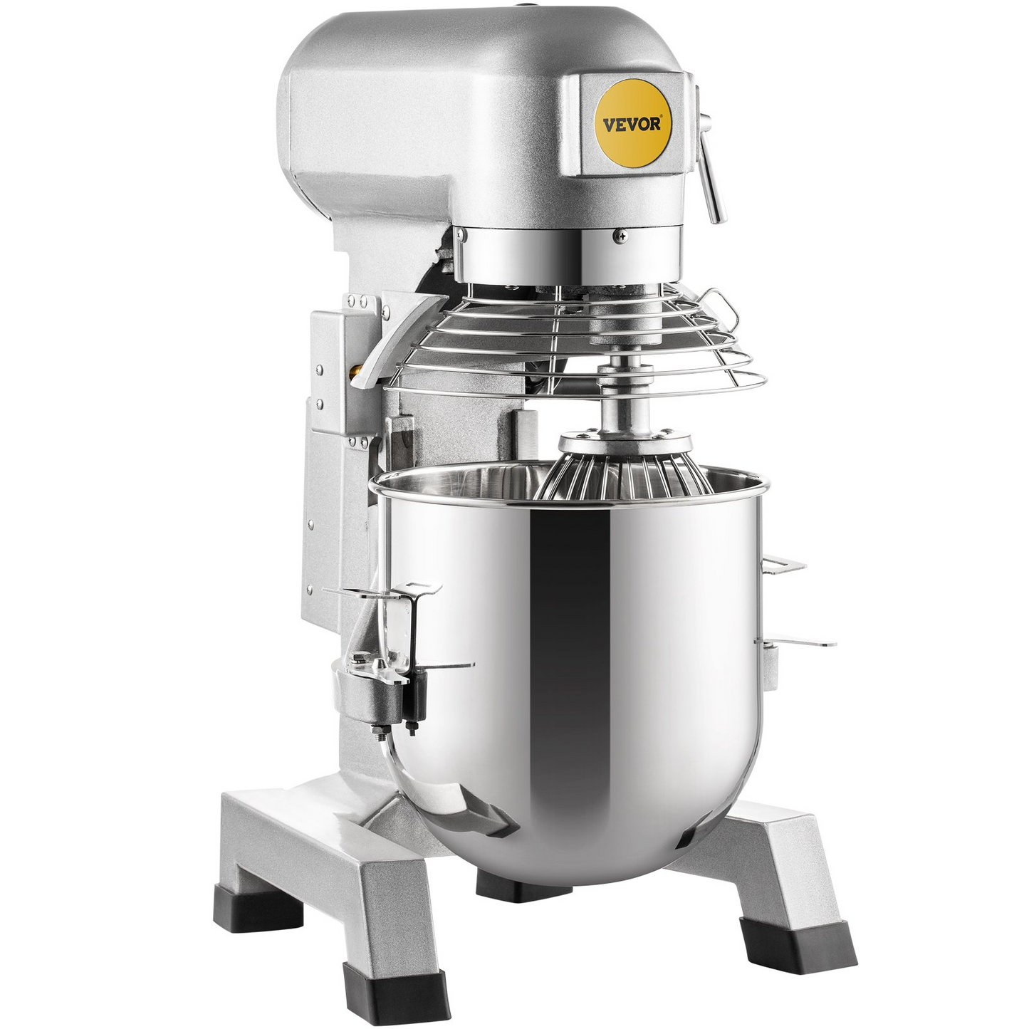 VEVOR Commercial Food Mixer, 30Qt Commercial Mixer with Timing Function, 1100W Stainless Steel Bowl Heavy Duty Electric Food Mixer Commercial with 3 Speeds Adjustable 108/199/382 RPM, Dough Hook Whisk Beater Included, Perfect for Bakery Pizzeria