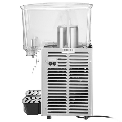 VEVOR Commercial Beverage Dispenser, 13.6 Qt 12L 2 Tanks Ice Tea Drink Machine, 280W 304 Stainless Steel Juice Dispenser with 41℉-53.6℉ Thermostat Controller, for Cold Drink Restaurant Hotel Party