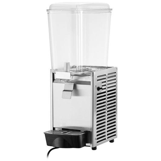 VEVOR Commercial Beverage Dispenser, 20.4 Qt 18L Single Tank Ice Tea Drink Machine, 325W 304 Stainless Steel Juice Dispenser with 41℉-53.6℉ Thermostat Controller, for Cold Drink Restaurant Hotel Party