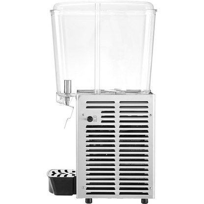 VEVOR Commercial Beverage Dispenser, 20.4 Qt 18L Single Tank Ice Tea Drink Machine, 325W 304 Stainless Steel Juice Dispenser with 41℉-53.6℉ Thermostat Controller, for Cold Drink Restaurant Hotel Party