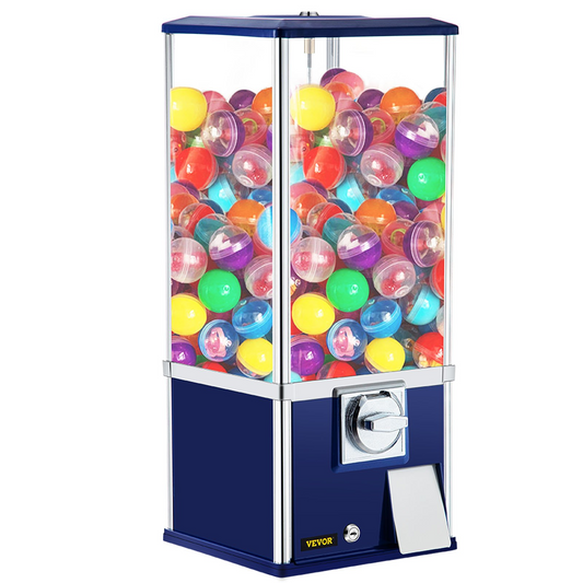 VEVOR Vending Machine, 25.2" Height Candy Gumball Machine, Huge Load Capacity Gumball Bank, Candy Vending Machine for 1.8"-2.2" Gadgets, Perfect for Game Stores and Retail Stores Vintage Style Blue