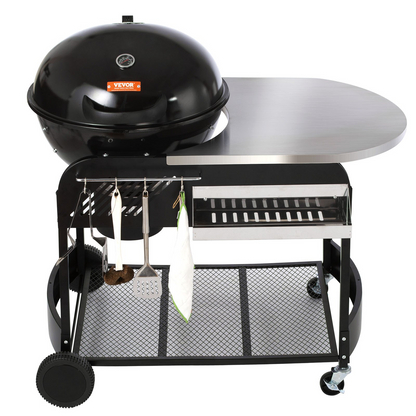 VEVOR 21 inch Kettle Charcoal Grill BBQ Portable Grill with Cart Outdoor Cooking