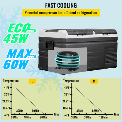 VEVOR 12 Volt Refrigerator Refrigerator 80 Quart, Dual Door Chest Refrigerator 12/24V DC & 110-240V AC Electric Compressor Cooler for Truck Vehicle RV Boat Outdoor & Home Use