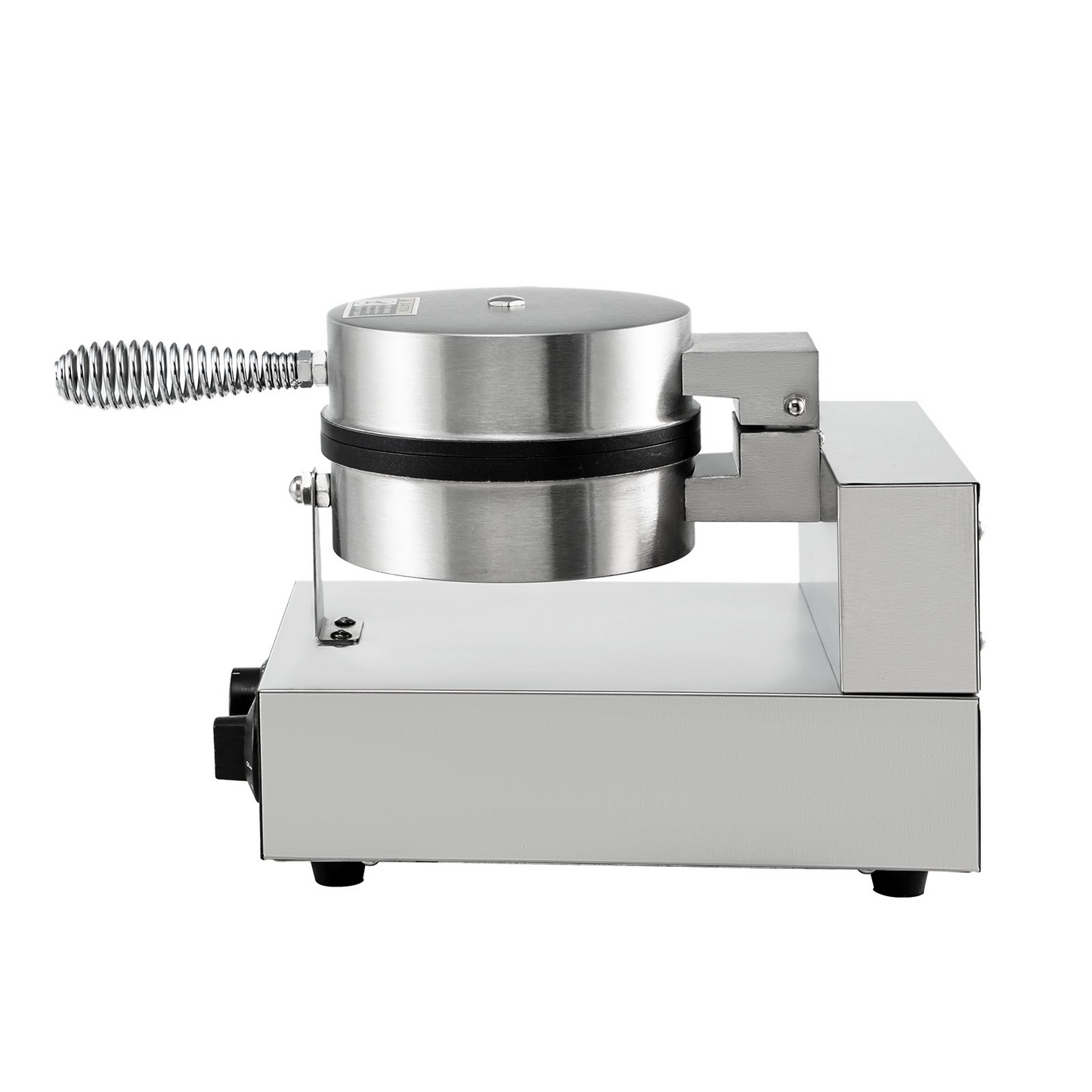 VEVOR Commercial Round Waffle Maker Nonstick 1100W Stainless Steel 110V Temperature and Time Control, Suitable for Restaurant Bakeries Snack Bar Family, Non-rotated