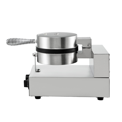 VEVOR Commercial Round Waffle Maker Nonstick 1100W Stainless Steel 110V Temperature and Time Control, Suitable for Restaurant Bakeries Snack Bar Family, Non-rotated