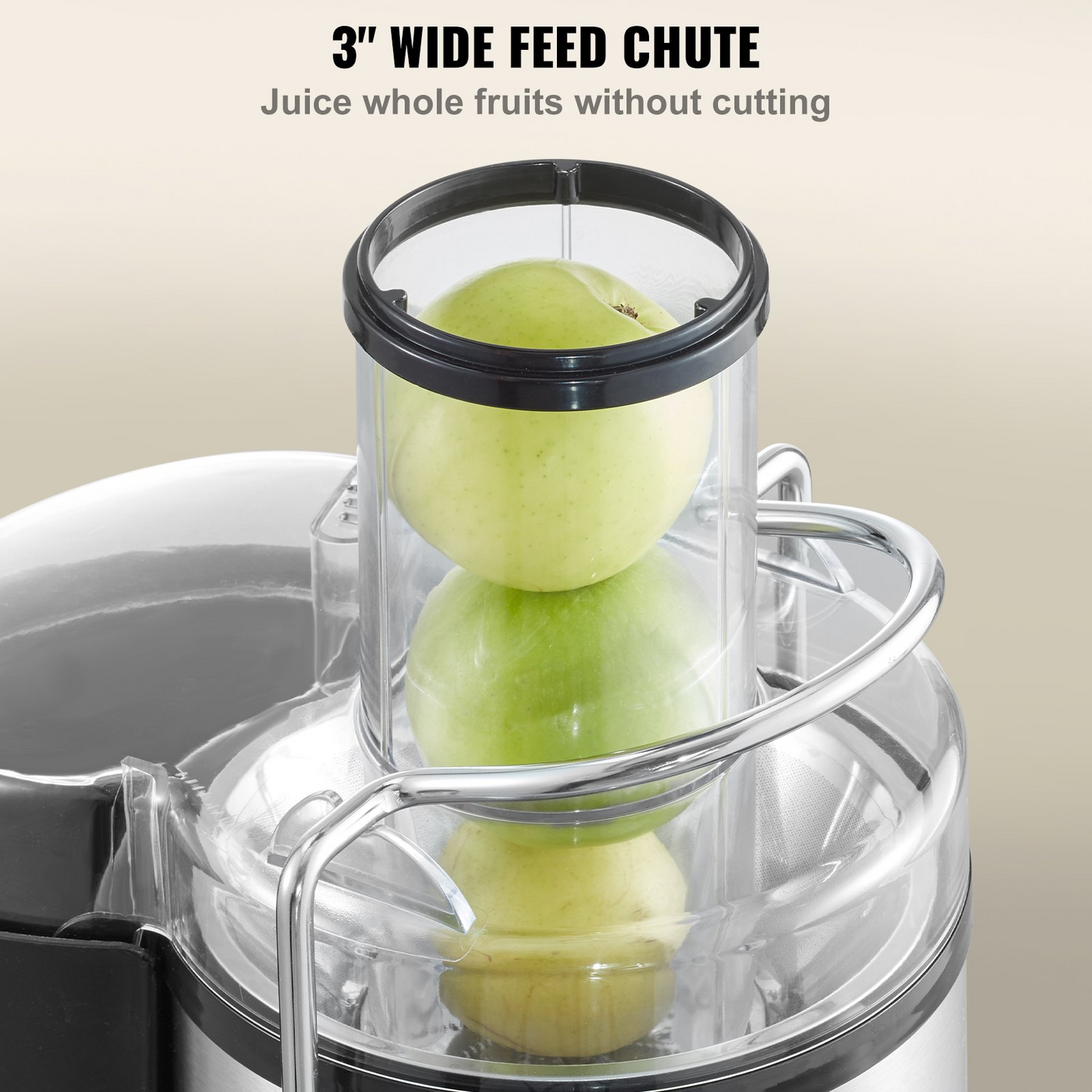 VEVOR Juicer Machine, 850W Motor Centrifugal Juice Extractor, Easy Clean Centrifugal Juicers, Big Mouth Large 3" Feed Chute for Fruits and Vegetables, 5 Speeds Juice Maker, Stainless Steel, BPA Free