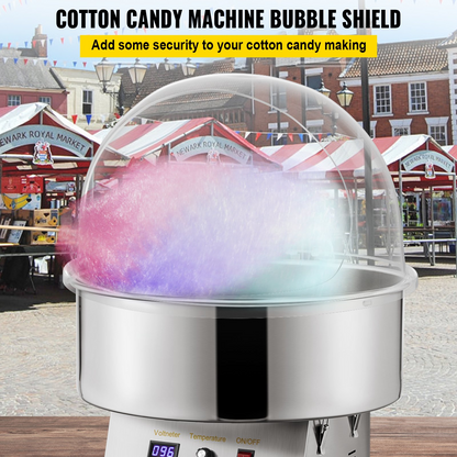 VEVOR Candy Machine Bubble Shield 20.5 Inch Clear Plastic Cotton Candy Cover for Commercial Candy Maker Machine