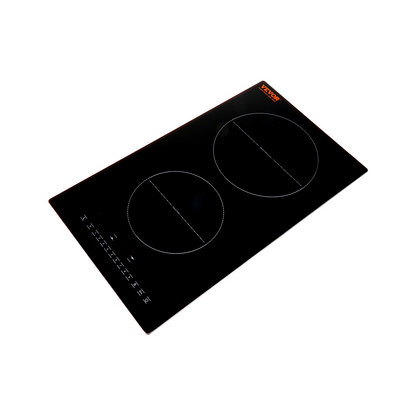 VEVOR Electric Cooktop, 2 Burners, 12'' Induction Stove Top, Built-in Magnetic Cooktop 3000W, 9 Heating Level Multifunctional Burner, LED Touch Screen w/ Child Lock & Over-Temperature Protection