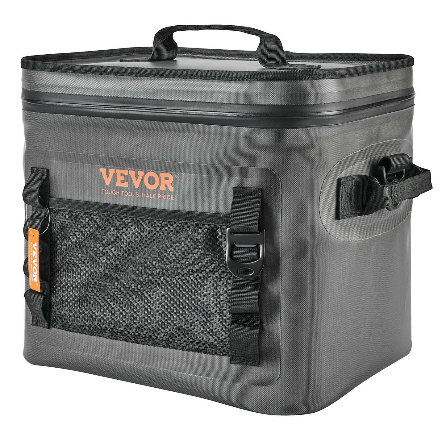 VEVOR Soft Cooler Bag, 24 Cans Soft Sided Cooler Bag Leakproof with Zipper, Waterproof Soft Cooler Insulated Bag, Lightweight & Portable Collapsible Cooler for Beach, Hiking, Picnic, Camping, Travel