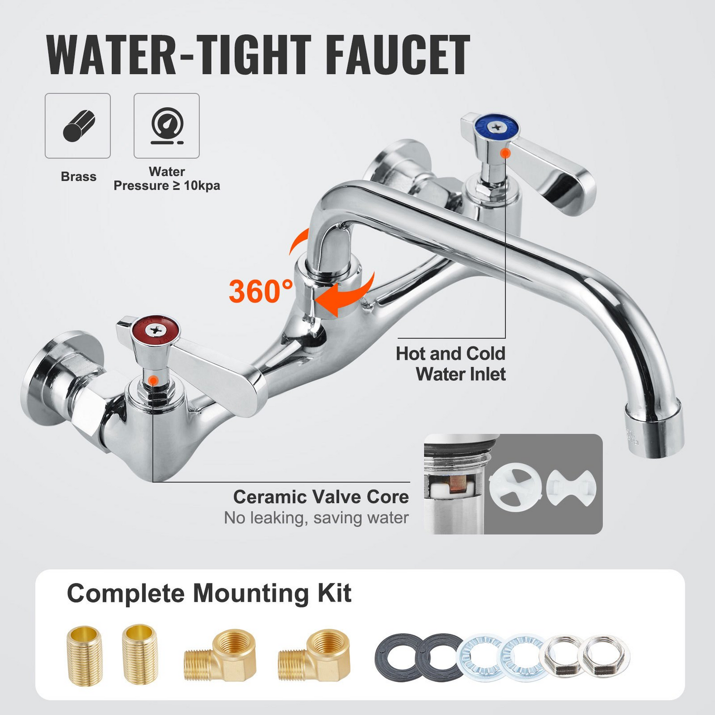 VEVOR Stainless Steel Prep & Utility Sink, 1 Compartment Free Standing Small Sink Include Faucet & legs, 27"x41" Commercial Single Bowl Sinks for Garage, Restaurant, Kitchen, Laundry, NSF Certified