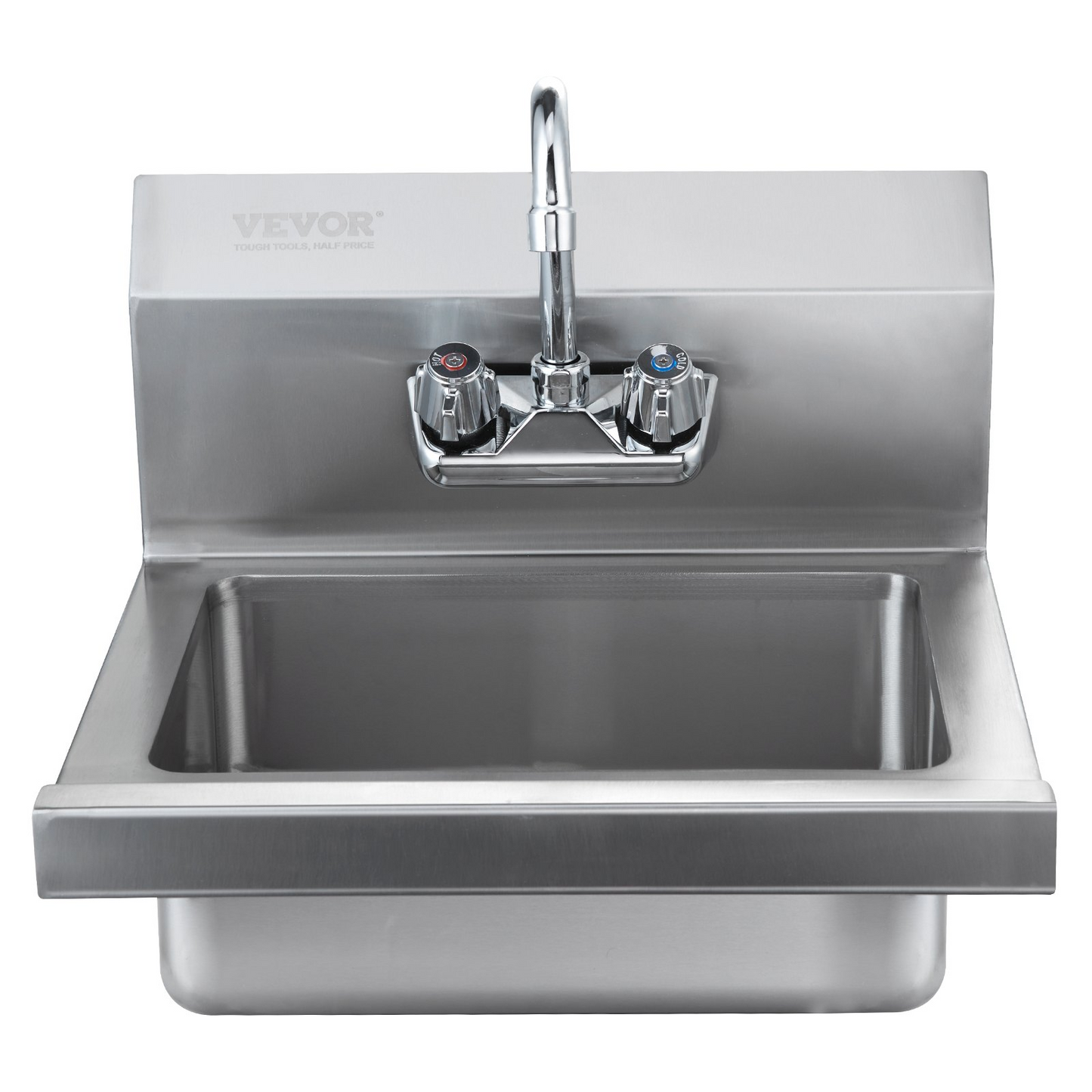 VEVOR Commercial Hand Sink with Faucet, NSF Stainless Steel Sink for Washing, Small Hand Washing Sink, Wall Mount Hand Basin, Utility Sink for Restaurant, Kitchen, Bar, Garage and Home, 17 x 12.8 inch