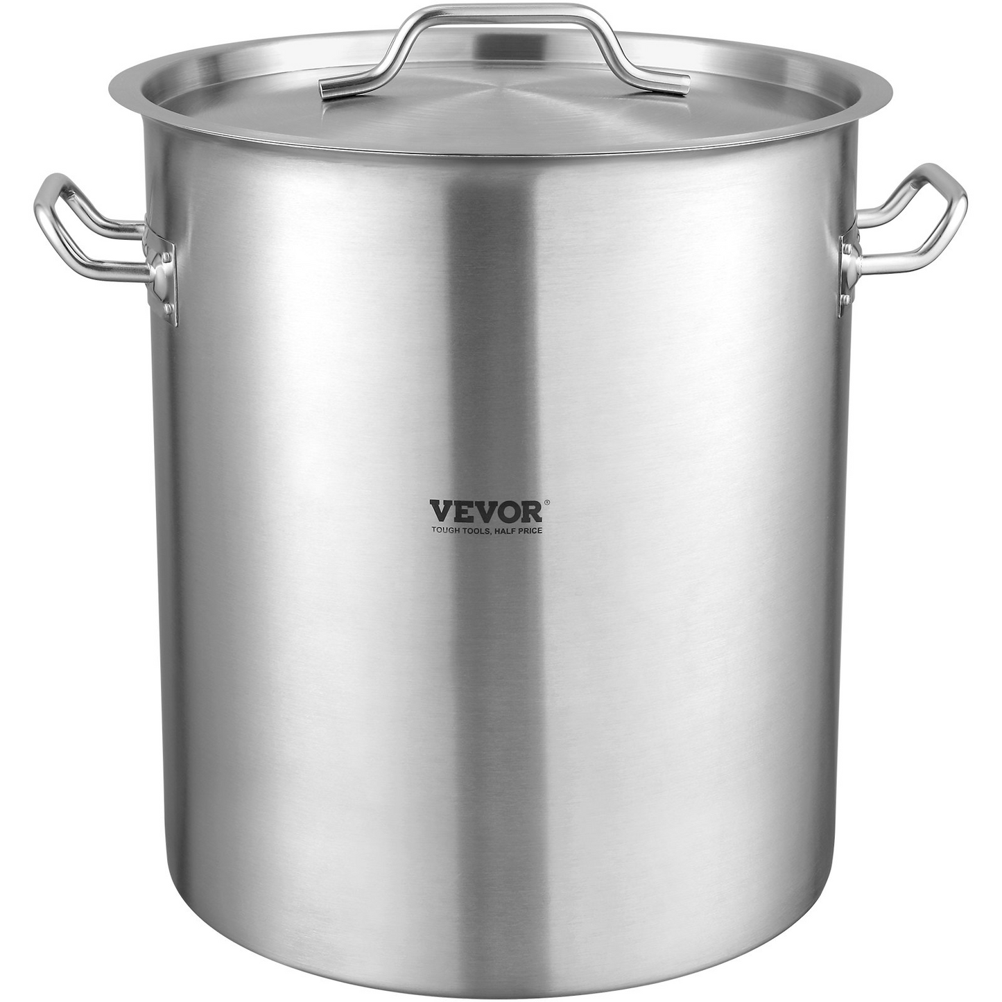 VEVOR Stainless Steel Stockpot, 42 Quart Large Cooking Pots, Cookware Sauce Pot with Strainer, Lid, and Handle, Heavy Duty Commercial Grade Stock Pot, Sanding Treatment, for Large Groups Events Silver