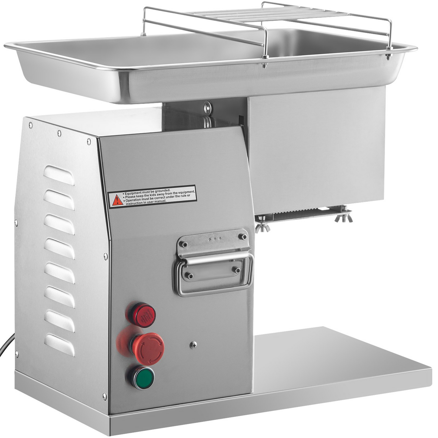 VEVOR Commercial Meat Cutter Machine 1100 LB/H 3mm Stainless Steel with Pulley 600W Electric Food Cutting Slicer for Kitchen Restaurant Supermarket Market