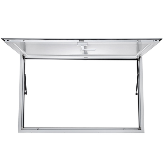 VEVOR Concession Window 64 x 40 Inch, Concession Stand Serving Window Door with Double-Point Fork Lock, Concession Awning Door Up to 85 degrees for Food Trucks, Glass Not Included