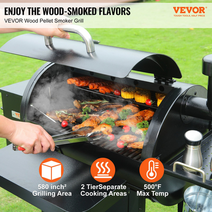 VEVOR 53" Heavy Duty Charcoal Grill BBQ Portable Grill with Cart Outdoor Cooking