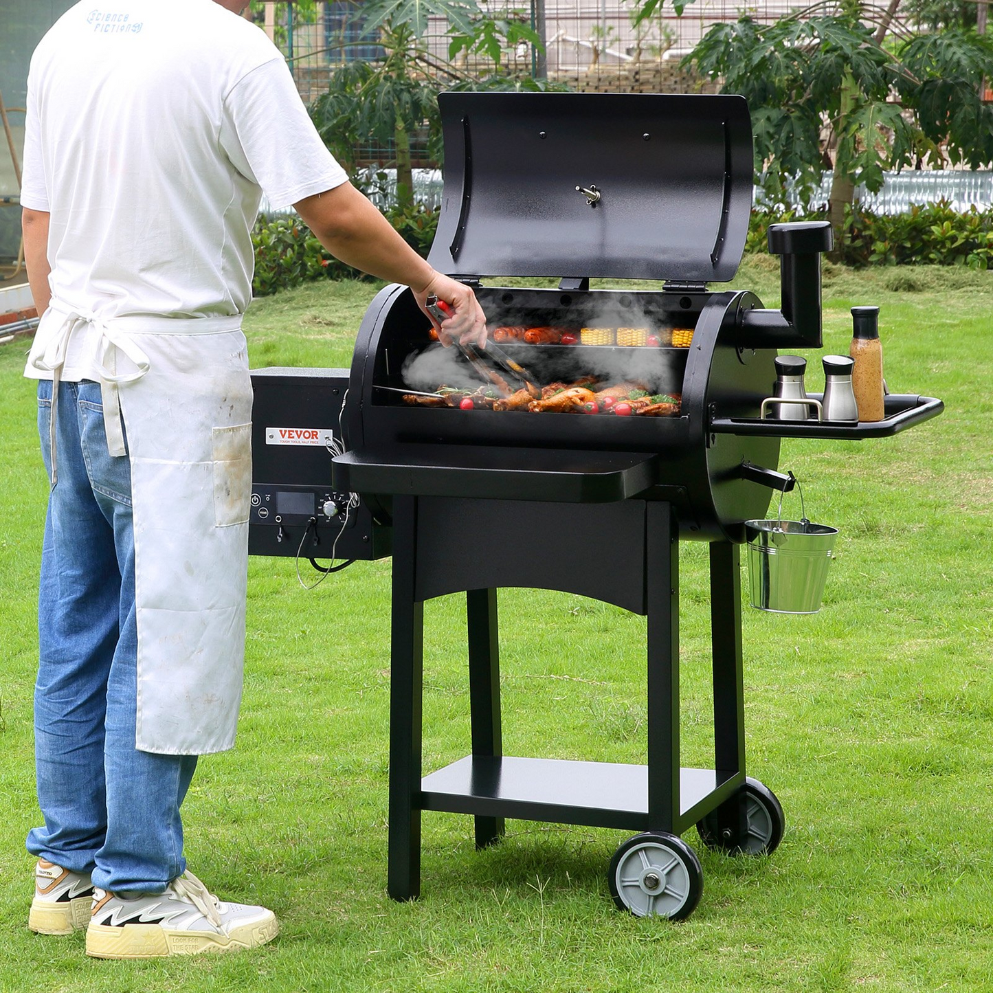 VEVOR 53" Heavy Duty Charcoal Grill BBQ Portable Grill with Cart Outdoor Cooking