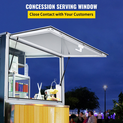 VEVOR Concession Window 53 x 33 Inch, Concession Stand Serving Window Door with Double-Point Fork Lock, Concession Awning Door Up to 85 degrees for Food Trucks, Glass Not Included