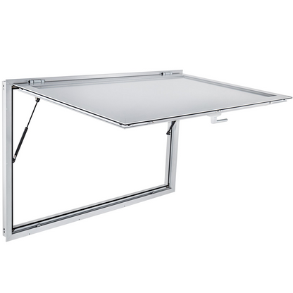 VEVOR Concession Window 53 x 33 Inch, Concession Stand Serving Window Door with Double-Point Fork Lock, Concession Awning Door Up to 85 degrees for Food Trucks, Glass Not Included