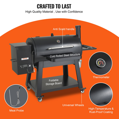 VEVOR 62" Heavy Duty Charcoal Grill BBQ Portable Grill with Cart Outdoor Cooking