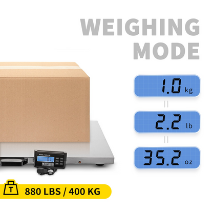 VEVOR 880Lbs x 0.2Lbs Livestock Scale Shipping Scales Large Platform 40.6x20.9Inch Stainless Steel Vet Scale Industrial Floor Scale Large Animal Dog Pig Scale Goat Weight Scale Pet Digital Scale