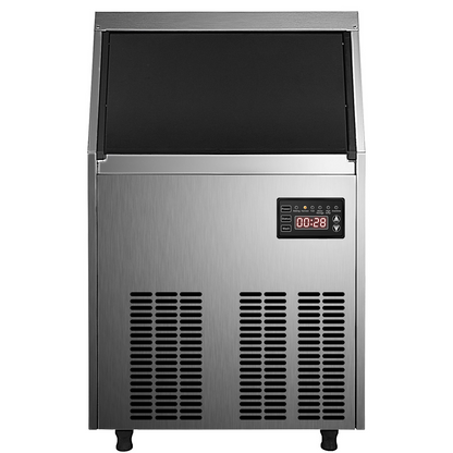 VEVOR 110V Commercial Ice Maker 80LBS/24H with 24lbs Storage Capacity Stainless Steel Commercial Ice Machine 40 Ice Cubes Per Plate Industrial Ice Maker Machine Auto Clean for Bar Home Supermarkets