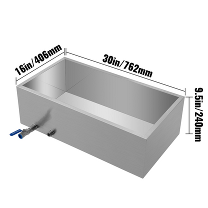 VEVOR Maple Syrup Evaporator Pan 30x16x9.5 Inch Stainless Steel Maple Syrup Boiling Pan with Valve for Boiling Maple Syrup