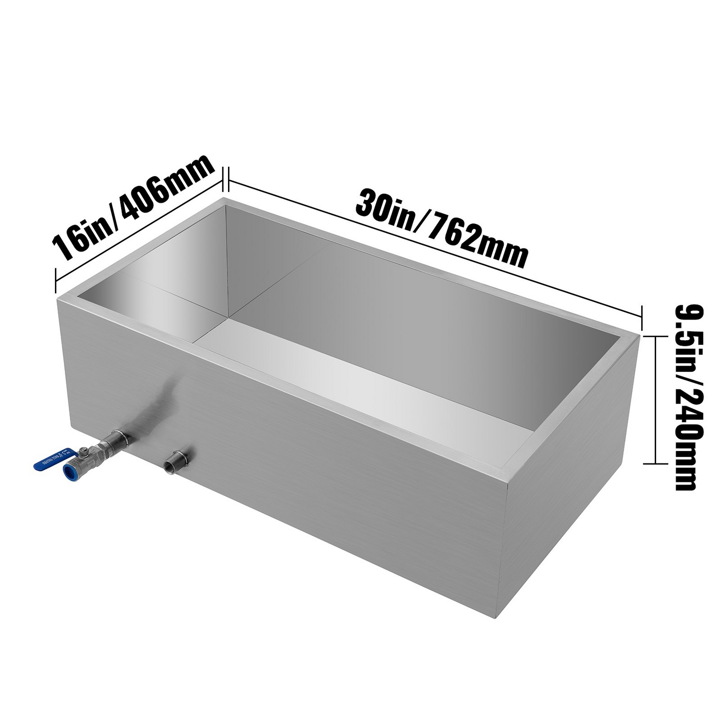 VEVOR Maple Syrup Evaporator Pan 30x16x9.5 Inch Stainless Steel Maple Syrup Boiling Pan with Valve for Boiling Maple Syrup