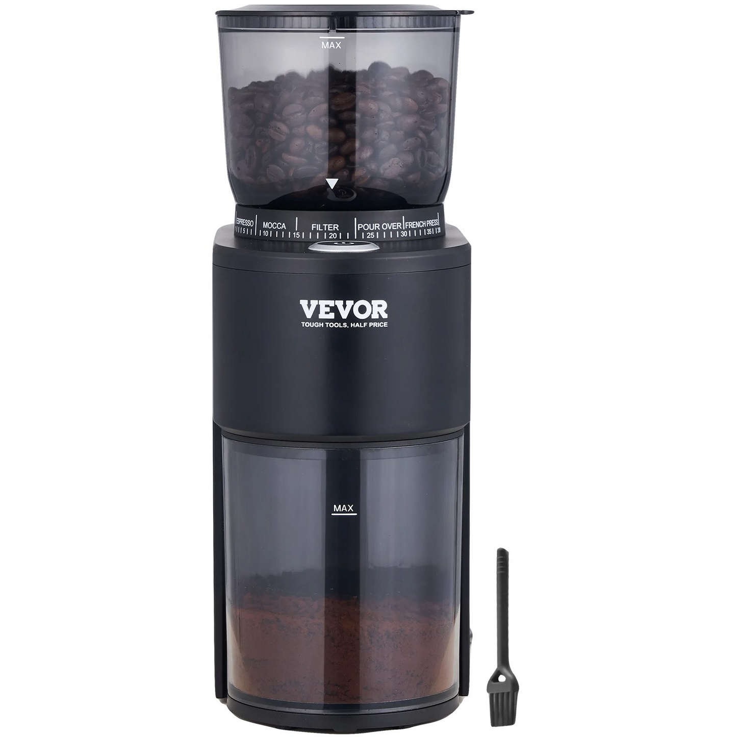 VEVOR Coffee Grinder with 38 Precise Conical Burr Coffee Grinder 5.3-Ounce 20 Cups Coffee Bean Grinder Perfect for Drip, Espresso