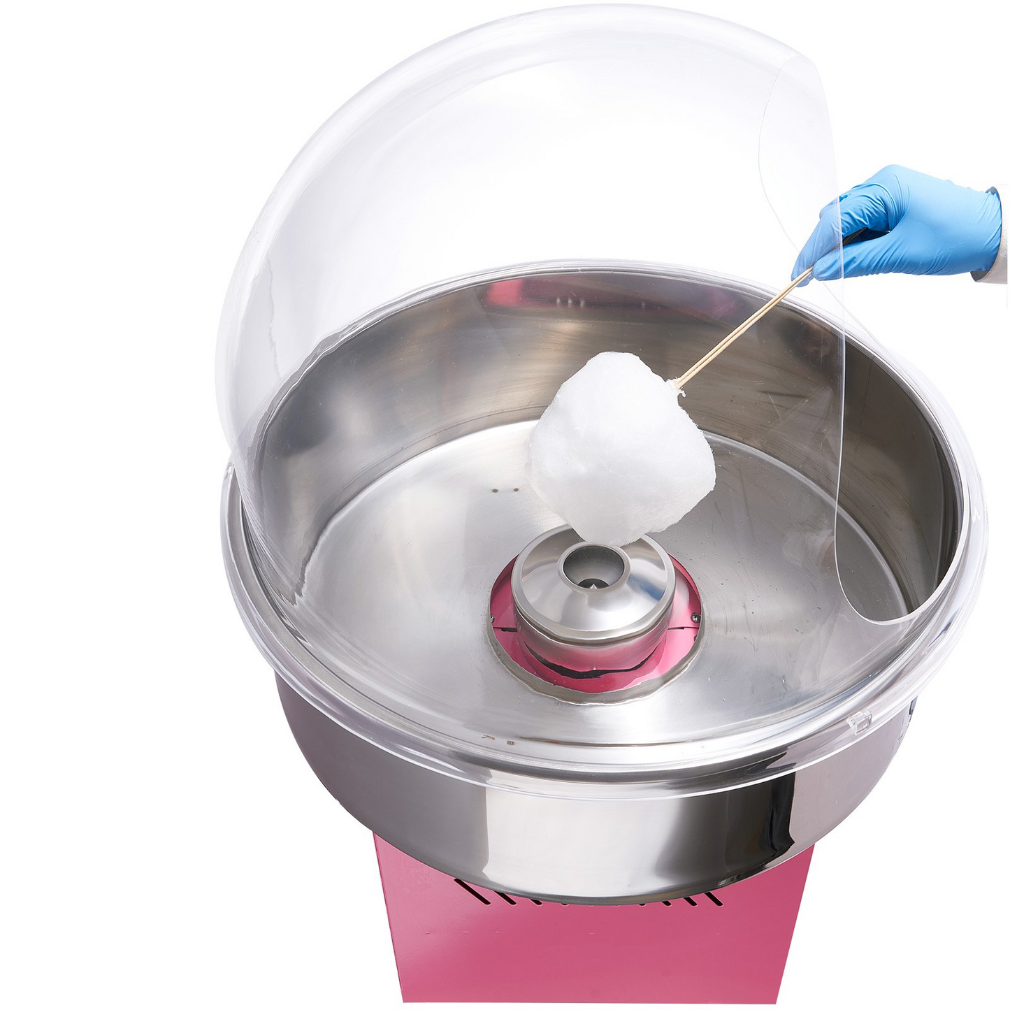 VEVOR Electric Cotton Candy Machine, 1000W Candy Floss Maker, Commercial Cotton Candy Machine with Stainless Steel Bowl, Sugar Scoop, and Cover, Perfect for Home Kids Birthday, Family Party Pink