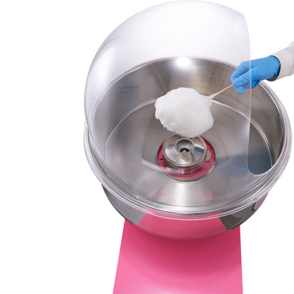 VEVOR Electric Cotton Candy Machine Cart with Bubble Cover Shield, 1000W Commercial Floss Maker with Stainless Steel Bowl, Sugar Scoop and Drawer, Perfect for Home, Kids Birthday, Family Party, Pink